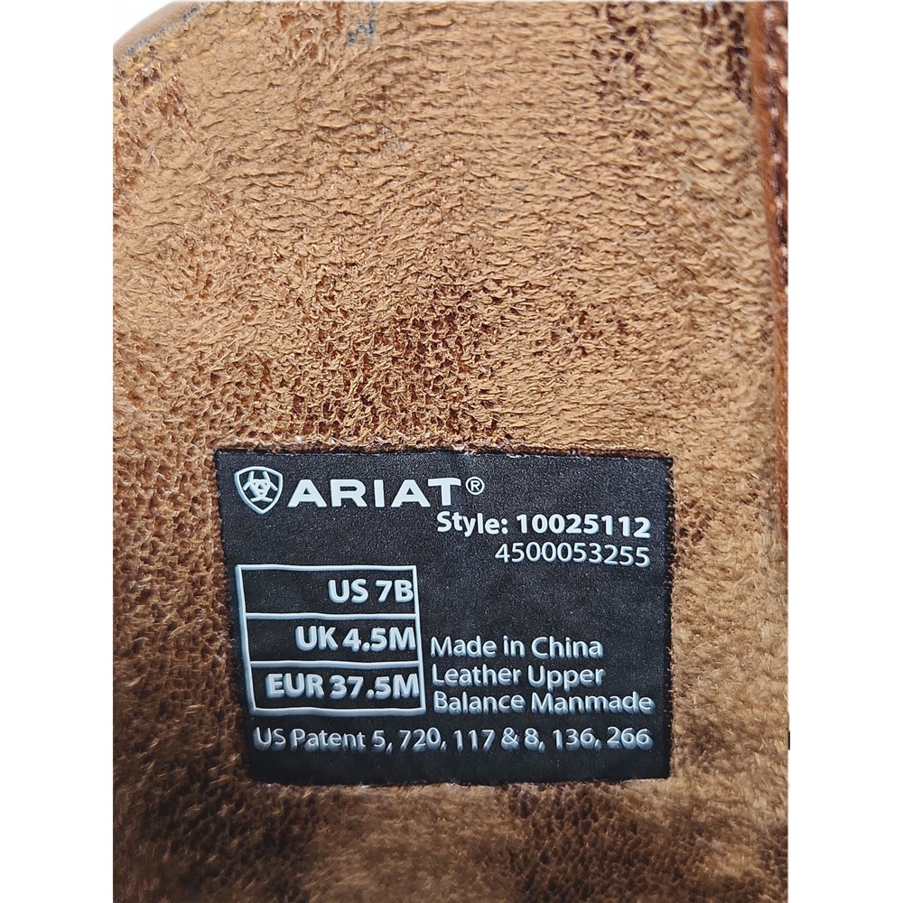 Ariat Unbridled Roxanne Western Cowboy Boots Womens 7B Leather Broad Square Toe - Picture 6 of 10